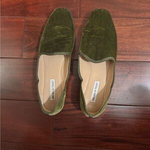 Green Velvet Loafers